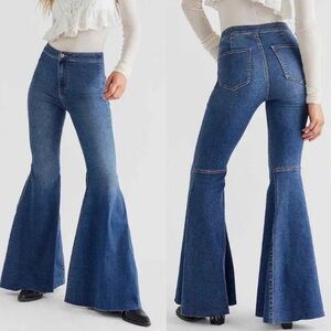Free People Blue Flare & Wide Leg Jeans